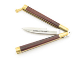 Vintage Taylor Seto G-972 Manila Folder Seki Japan Wood Brass Folding Balisong Butterfly Knife