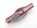 Vtg Seki Japan 801 Red Hobo Scout Camp Fork Swiss Army Folding Pocket Knife
