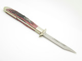 Case XX 6111 1/2 Cheetah Script Cranberry Swing Guard Folding Knife & Tin