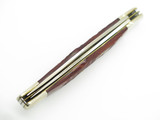 2000 Case XX 6265 Brown Jigged Wood Serrated Folding Hunter Knife In Gift Tin