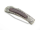 Vtg Herbertz German Rostfrei Messer Scroll Folding Hunter Lockback Pocket Knife