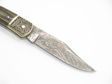 Vtg Herbertz German Rostfrei Etched Scroll Folding Hunter Lockback Pocket Knife