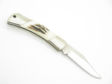 Vtg 1980s Herbertz German Rostfrei Stag 3.5" Folding Lockback Pocket Knife