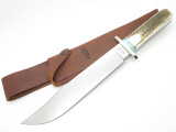 Custom RRR Leroy Remer Marbles Trailmaker Coffin Elk Stag Fixed Bowie Knife