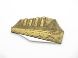 Vtg Novelty Seizo Imai Seki Japan Titanic Ship Brass Figure Folding Pocket Knife