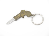 Vtg 1970s Seki Japan Miniature Derringer Pistol Keychain Mini Folding Knife