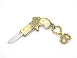 Vtg 1970s Seki Japan NPN Miniature Derringer Pistol Keychain Mini Folding Knife