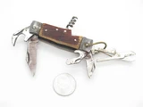 Vtg 1950s Seki Japan Bone Handle Mini Camping Multi Tool Hobo Camp Knife