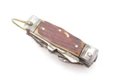 Vtg 1950s Seki Japan Bone Handle Mini Camping Multi Tool Hobo Camp Knife