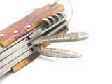 Vtg 1950s Seki Japan Bone Handle Mini Camping Multi Tool Small Hobo Camp Knife