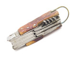Vtg 1950s Seki Japan Bone Handle Mini Camping Multi Tool Small Hobo Camp Knife