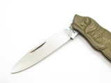 Vtg 1970s Seki Japan Novelty Brass Dog Stainless Folding Pocket Knife Keychain