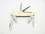 Vtg Estkilstuna Sweden Gold Swiss Army Corkscrew Folding Pocket Knife