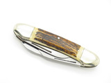 Vtg 1977 NKCA Kissing Crane Robert Klaas Stag 3 Blade Folding Canoe Pocket Knife