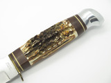 Vtg Olsen Knife CO. 2700-8" Buf Solingen Germany Stag Fixed Blade Hunting Knife