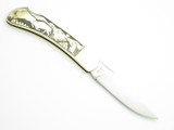 Vtg Compass C.I. Seki Japan Imai M Wild West Brass Folding Lockback Pocket Knife