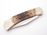 Vtg 1980s Parker Eagle Brand Seki Japan Bone Folding Lockback Pocket Knife