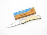 Vtg Joy Five Star Umetaro Seki Japan Micarta Folding Lockback Pocket Knife 2nd