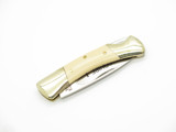 Vtg Explorer Squire I Seizo Imai Seki Japan White Micarta Folding Lockback Knife