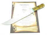 Custom RRR Leroy Remer Marbles Trailmaker Coffin Choya Cactus Fixed Bowie Knife