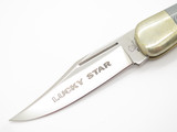 Vtg Klaas German Rostfrei Lucky Star Micarta 4.25" Folding Hunter Lockback Knife