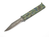 Vintage 1980s C Jul Herbertz Rostfrei 4-5/8" Camo Folding Balisong Butterfly Knife by Tak Fukuta Seki Japan