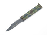 Vintage 1980s SKCZ Tak Fukuta Seki Japan Combat Zone Camouflage 4-5/8" Folding Balisong Butterfly Knife