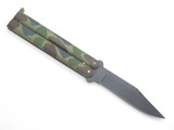 Vintage 1980s Valor Tak Fukuta Seki Japan Camouflage 4-5/8" Folding Balisong Butterfly Knife