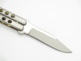 Vintage 1980s C Jul Herbertz Rostfrei Stainless 4" Folding Balisong Butterfly Knife By Tak Fukuta Seki Japan