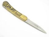 Vtg Elk Premier Imai Seki Japan Brass Animal Hunting Scene Lockback Pocket Knife