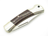 Vtg Tiger 5 Handmade German Colored Wood Folding Hunter Lockback Pocket Knife