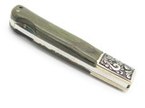 Vtg Athro Seki Japan Jess Horn Design Rostfrei Grn Folding Lockback Pocket Knife