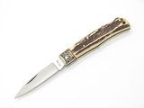 Vtg Athro Houwa Seki Japan Jess Horn Design Stag Folding Lockback Pocket Knife