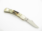Vtg Wallace Cut Co Imai Seki Japan Piranha Stag Folding Lockback Pocket Knife