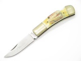 Vtg 1982-85 Parker & Son K411 Seki Japan 3.5" Stag Folding Lockback Pocket Knife