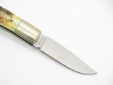 Vtg 1982-85 Parker & Son K411 Seki Japan 3.5" Stag Folding Lockback Pocket Knife