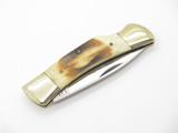 Vtg 1982-85 Parker & Son K412 Seki Japan 3.5" Stag Folding Lockback Pocket Knife