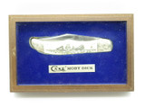 Vtg 1977 Case Moby Dick Limited #1123 Whale Scrimshaw Bone Folding Hunter Knife