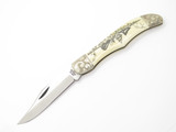 Vtg 1977 Case Moby Dick Limited #1123 Whale Scrimshaw Bone Folding Hunter Knife