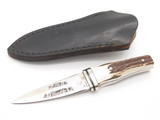 Vintage 1980s Frost "The Gambler" Fukuta Seki Japan Stag Fixed Dagger Boot Knife