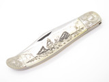 Vtg 1977 Case Moby Dick Limited #0749 Whale Scrimshaw Bone Folding Hunter Knife