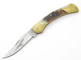 United UC647 Custom Stag Lockback Knife Eagle Damascus Look Imai Seki Japan