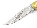 United UC647 Custom Stag Lockback Knife Eagle Damascus Look Imai Seki Japan