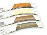 Vintage 1981 Buck 501 Squire Grand Slam Etch Folding Lockback Pocket Knife Set