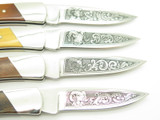 Vintage 1981 Buck 501 Squire Grand Slam Etch Folding Lockback Pocket Knife Set