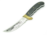 Vintage 1977 Buck 401 Kalinga Elk Aurum Etch Fixed Blade Hunting Knife