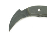 Vintage c. 2000 Tarani Karambit Defense Micarta Handle Small Black Fixed Knife