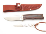 Vtg C Schlieper German Eye Brand Twin Set Stainless Fixed Blade Hunting Knife