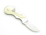 Vtg 80s Ka-bar Olean NY 1500 Seki Japan Scrimshaw Folding Lockback Pocket Knife
