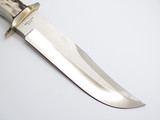 Vtg A.G. Russell 2000 Tak Fukuta Seki Japan Stag Bowie AUS8 Fixed Hunting Knife